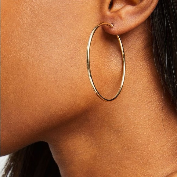 Kay Jewelers Hoop Earrings 14k Yellow Gold 50mm - Picture 3 of 3